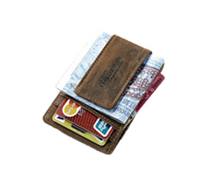 Leather money clip