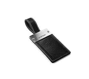 Leather luggage tag